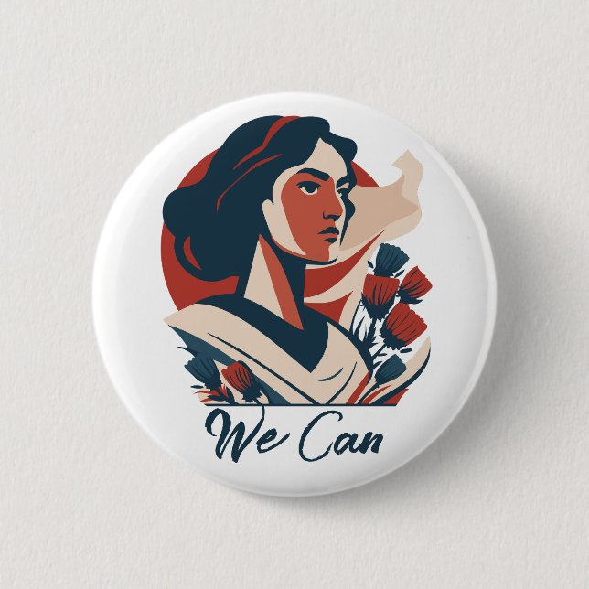 Empowered Women  6 Cm Round Badge (Front)