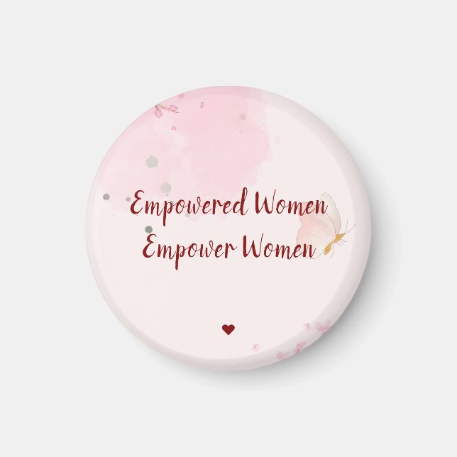 Empowered Women Empower Women Pink Watercolor Chic Magnet (Front)