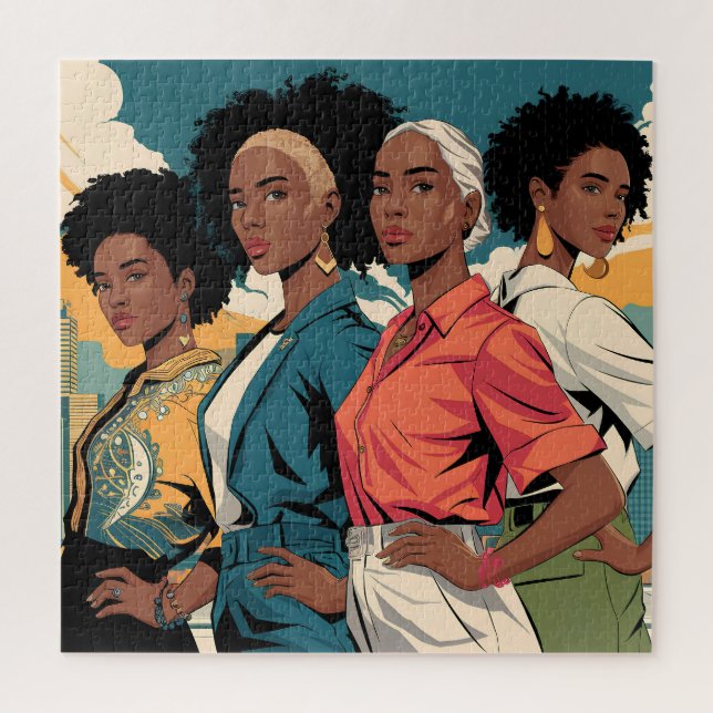 Empowered Women in Urban Fashion Jigsaw Puzzle (Vertical)