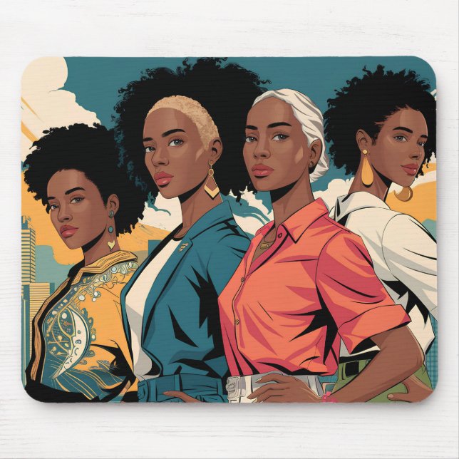 Empowered Women in Urban Fashion Mouse Pad (Front)