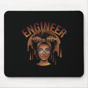 Empowering Black Engineer Afro Woman Celebrating C Mouse Pad