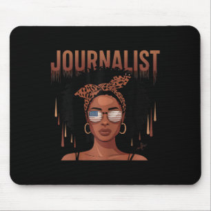 Empowering Black Journalist - Bold Afro Portrait  Mouse Pad