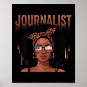 Empowering Black Journalist - Bold Afro Portrait Poster