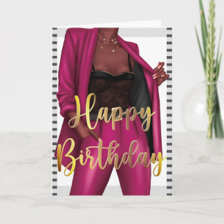 Empowering Black Women 'Girl Boss' Birthday Card