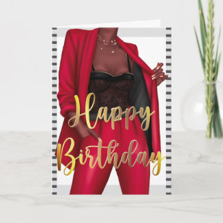 Empowering Black Women 'Girl Boss' Birthday Card