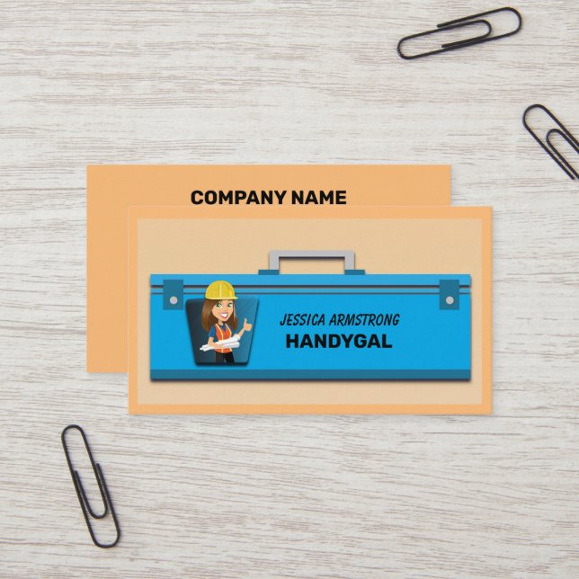 Empowering Handy Gal  Business Card (Front/Back In Situ)