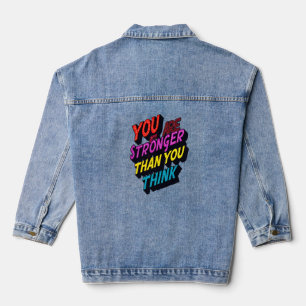Empowering Quote Typography Art Denim Jacket