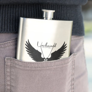 Empowering Snake & Wing Design Hip Flask