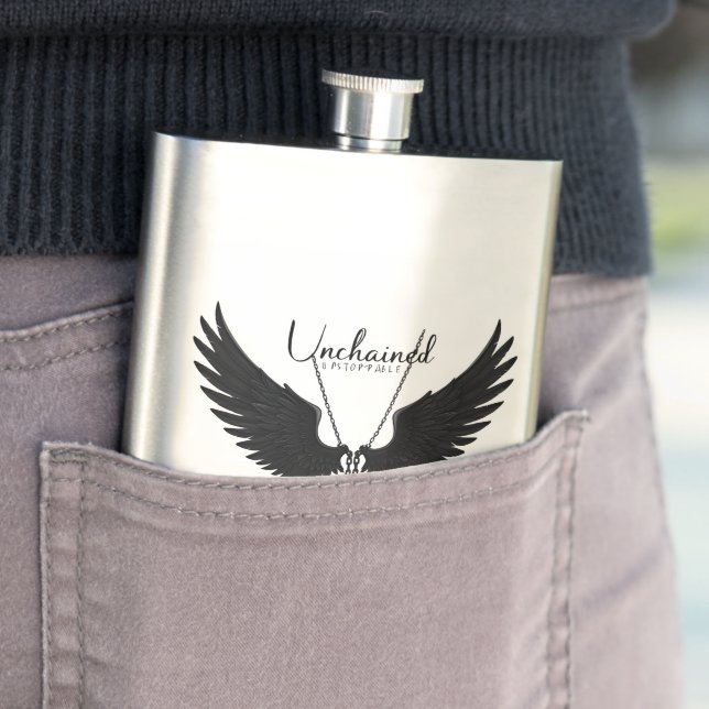 Empowering Snake & Wing Design Hip Flask (In Situ)