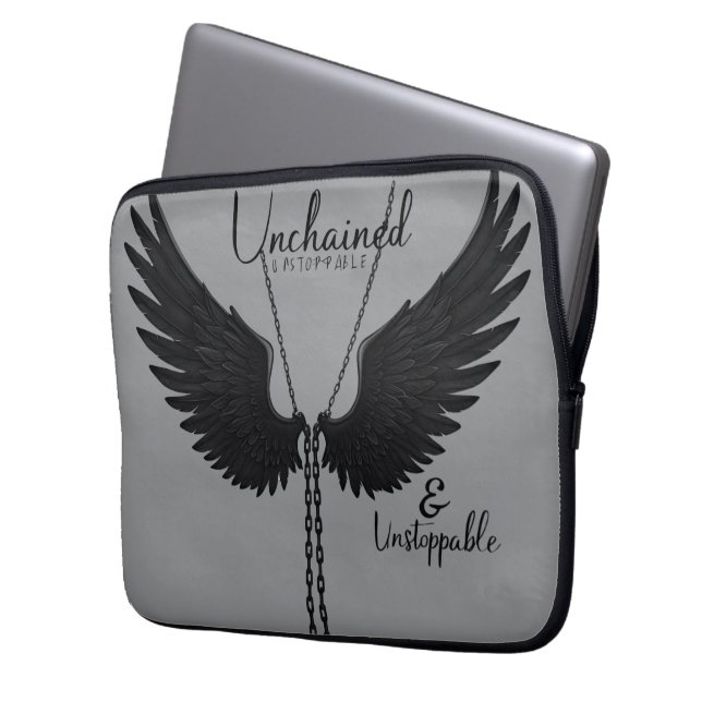 Empowering Snake & Wing Design Laptop Sleeve (Front Left)