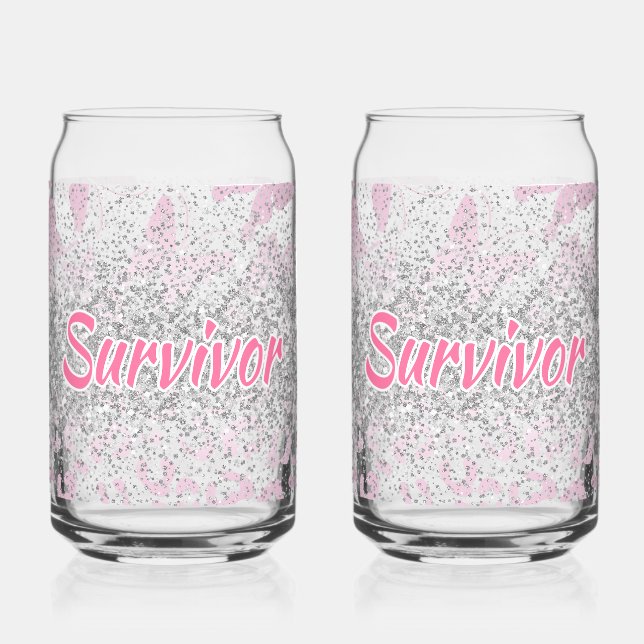 Empowering 'Survivor' Breast Cancer Triumph Can Glass (Left)