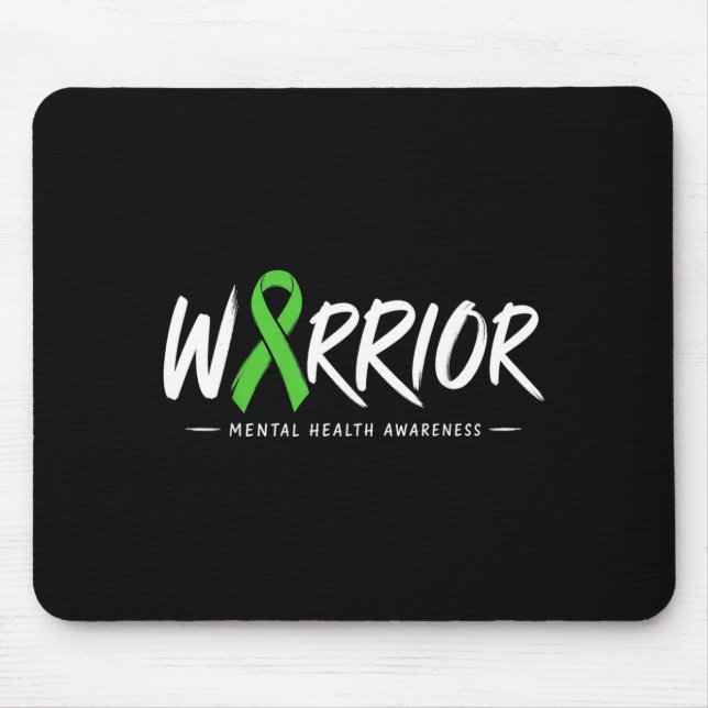 Empowering Warrior Design With Green Awareness Mouse Pad (Front)