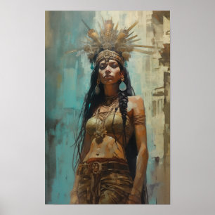 Empowering Warrior Woman Poster - Inspirational Ar