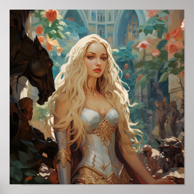 Empowering Woman Warrior Poster | Motivational Fem (Front)