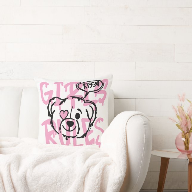 Empowering Women: GIRLS RULES Artwork Cushion (Couch)