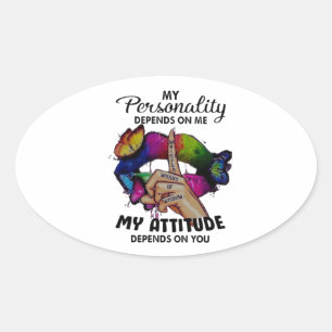 Empowring Lips Influence Your World Oval Sticker