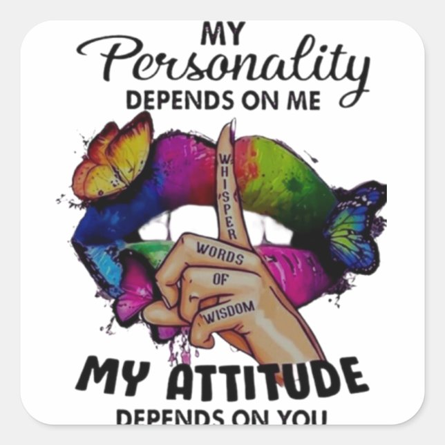 Empowring Lips Influence Your World Square Sticker (Front)