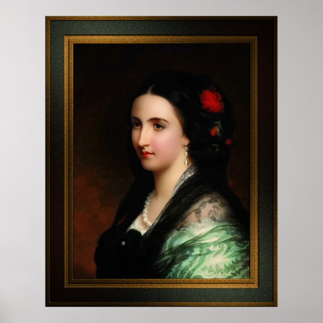 Empress Carlota of Mexico by Hermann Winterhalter Poster (Front)