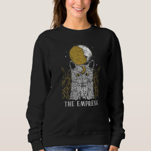 Empress Cat Moon Tarot Card Pagan Goblincore Goth Sweatshirt