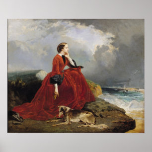 Empress Eugenie at Biarritz, 1858 Poster