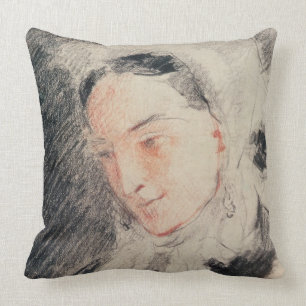 Empress Eugénie (black & red chalk) Cushion
