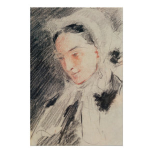 Empress Eugénie (black & red chalk) Poster