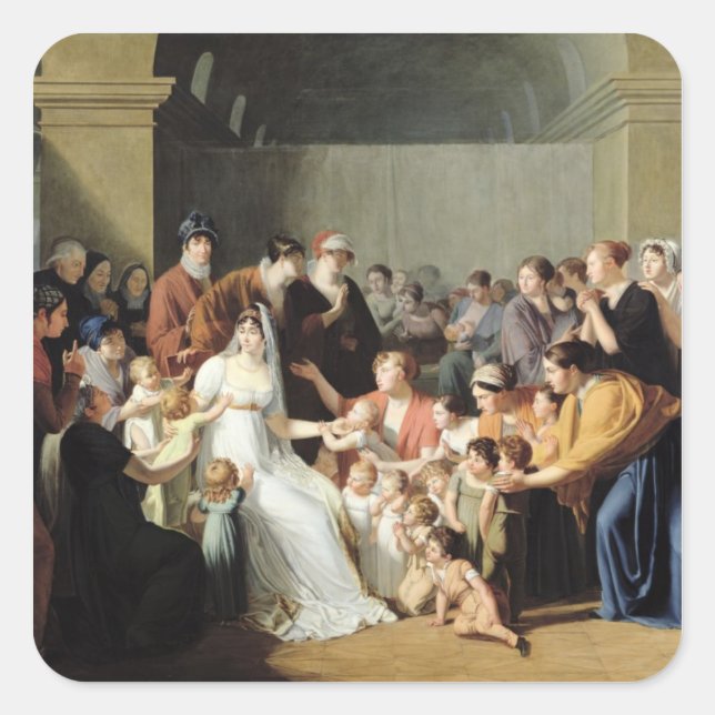 Empress Josephine  Among the Children, 1806 Square Sticker (Front)