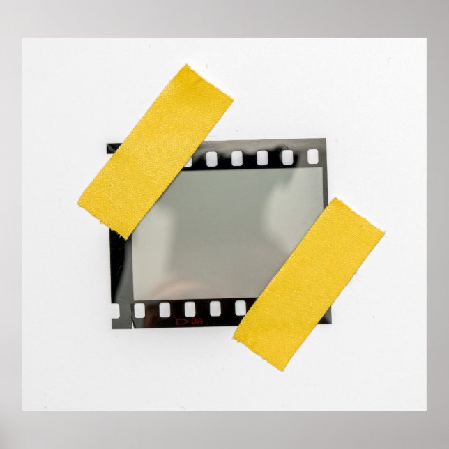 Empty 35mm film frame, yellow strips. poster (Front)