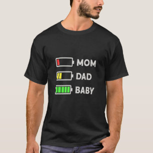 Empty Battery Family Funny Mum Dad Baby T-Shirt