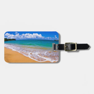Empty Beach And Blue Waters Luggage Tag