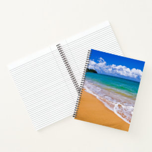 Empty Beach And Blue Waters Notebook