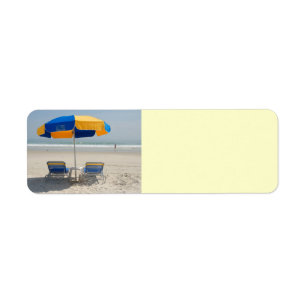 empty beach chairs return address label