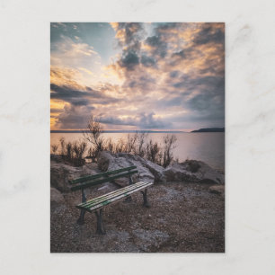 Empty bench postcard
