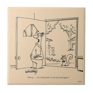 Empty Bird Feeder 2 Ceramic Tile