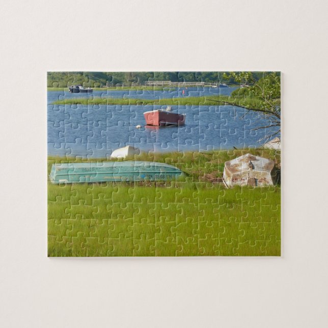 Empty Boats Picturesque Cape Cod Inlet and Marsh Jigsaw Puzzle (Horizontal)