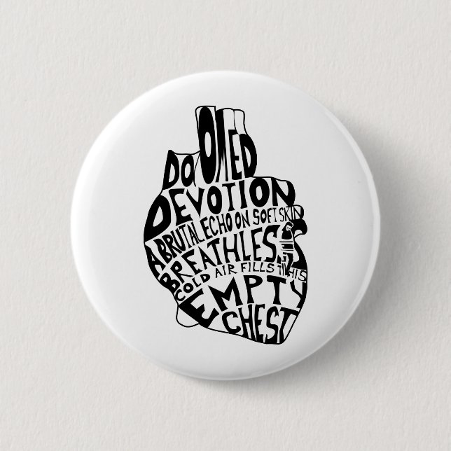 empty chest : anatomical heart 6 cm round badge (Front)