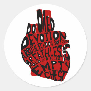 empty chest : anatomical heart classic round sticker