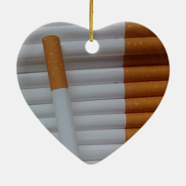 Empty cigarettes grouped together ceramic ornament (Back)