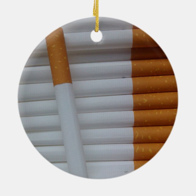 Empty cigarettes grouped together ceramic tree decoration (Back)