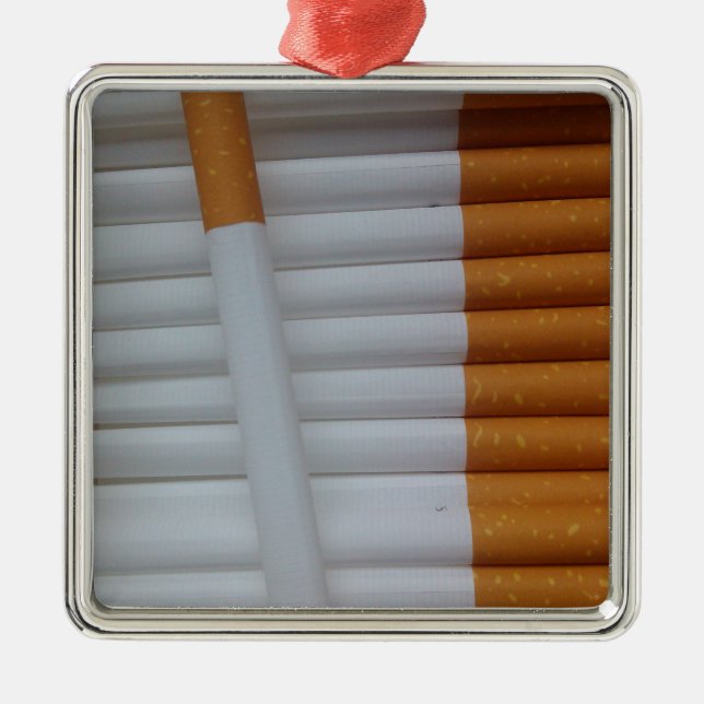 Empty cigarettes grouped together metal tree decoration (Front)