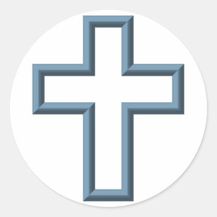 Empty cross classic round sticker