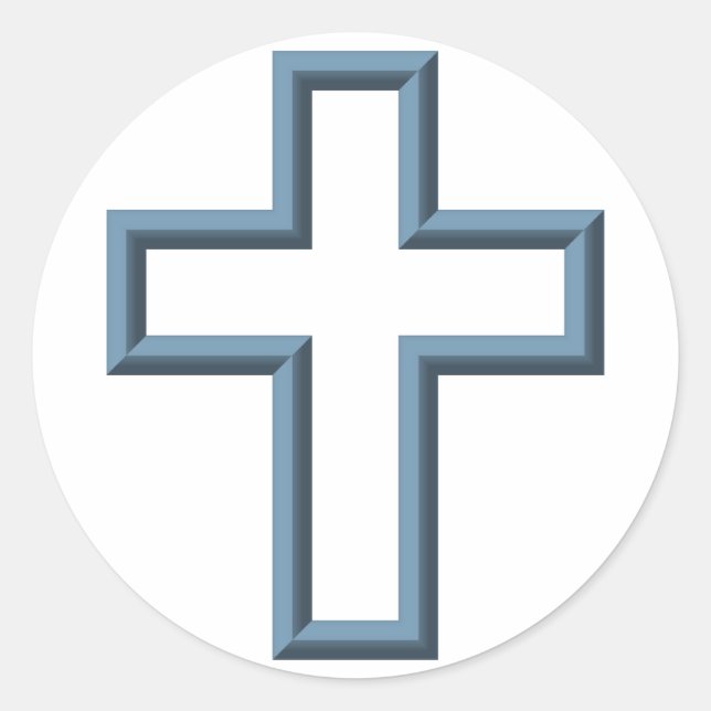Empty cross classic round sticker (Front)