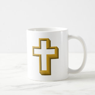Empty cross coffee mug
