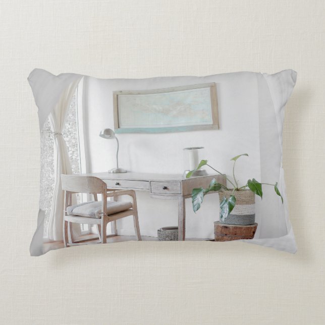 EMPTY DESK NEAR CURTAIN DECORATIVE CUSHION (Front)