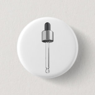 Empty dropper pipette 3 cm round badge