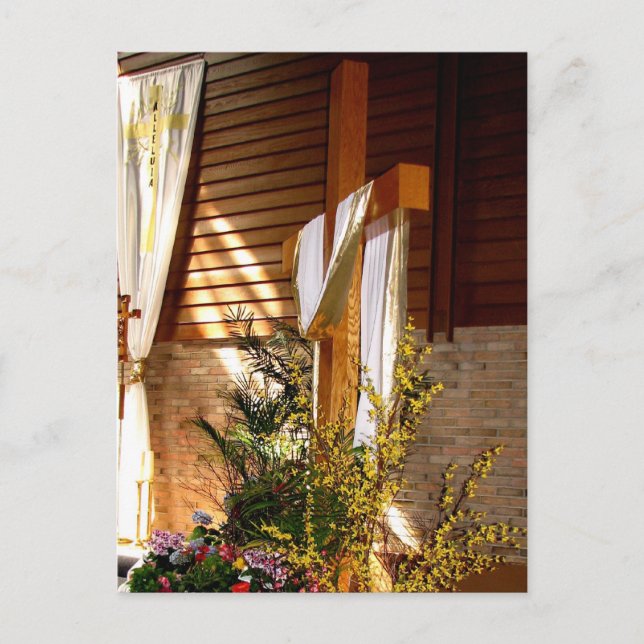 Empty Easter Cross of Jesus' Resurrection Holiday Postcard (Front)