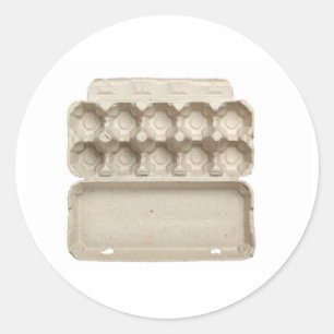 Empty egg carton classic round sticker