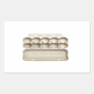 Empty egg carton rectangular sticker