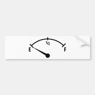 empty fuel tank icon bumper sticker