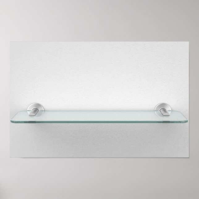 Empty glass shelf with silver brackets poster (Front)